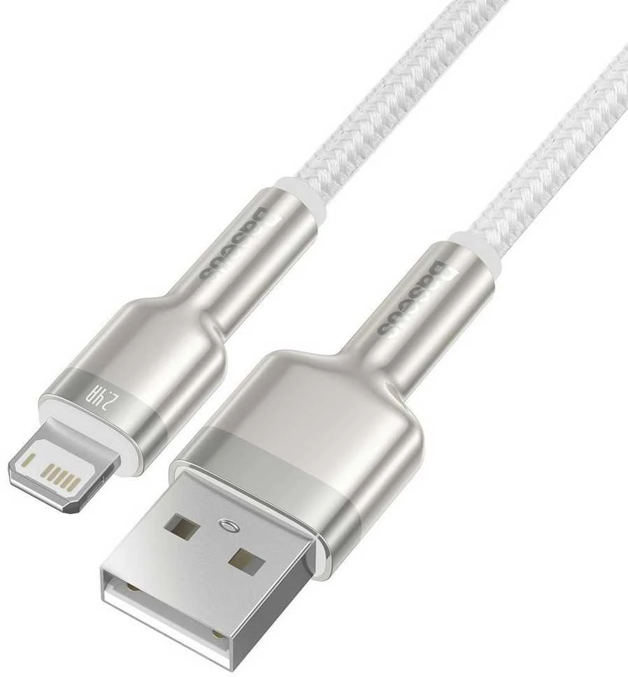 Baseus Cafule USB - Lightning laidas 2.4A 1m - Baltas