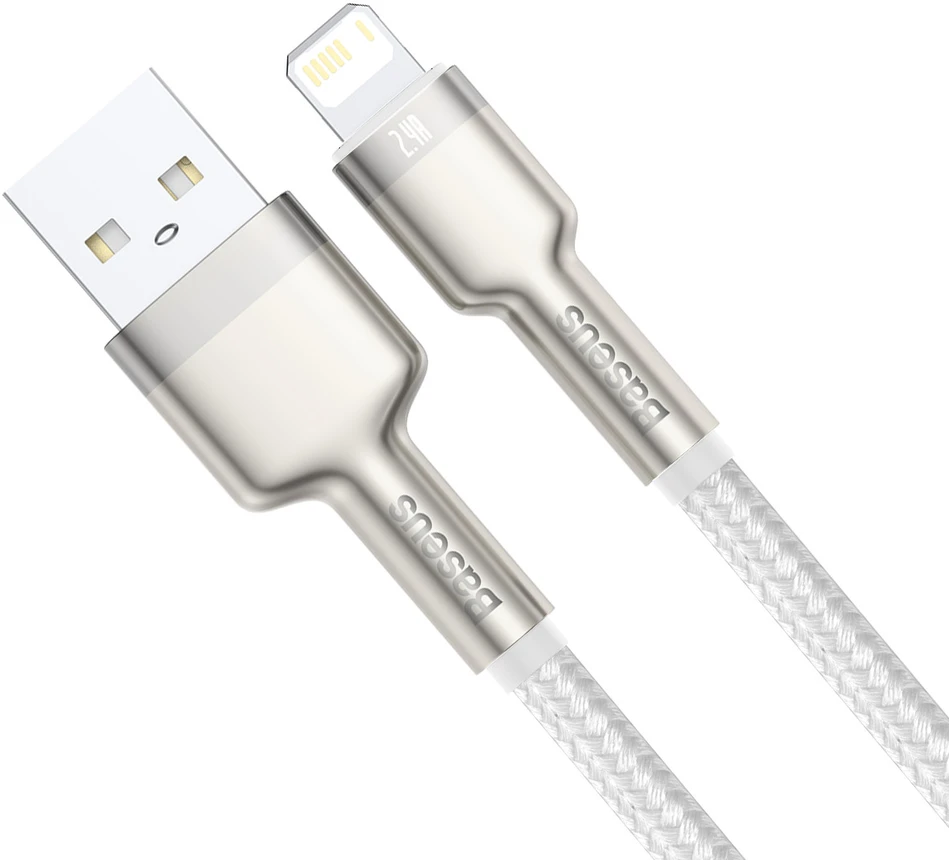 Baseus Cafule USB - Lightning laidas 2.4A 1m - Baltas