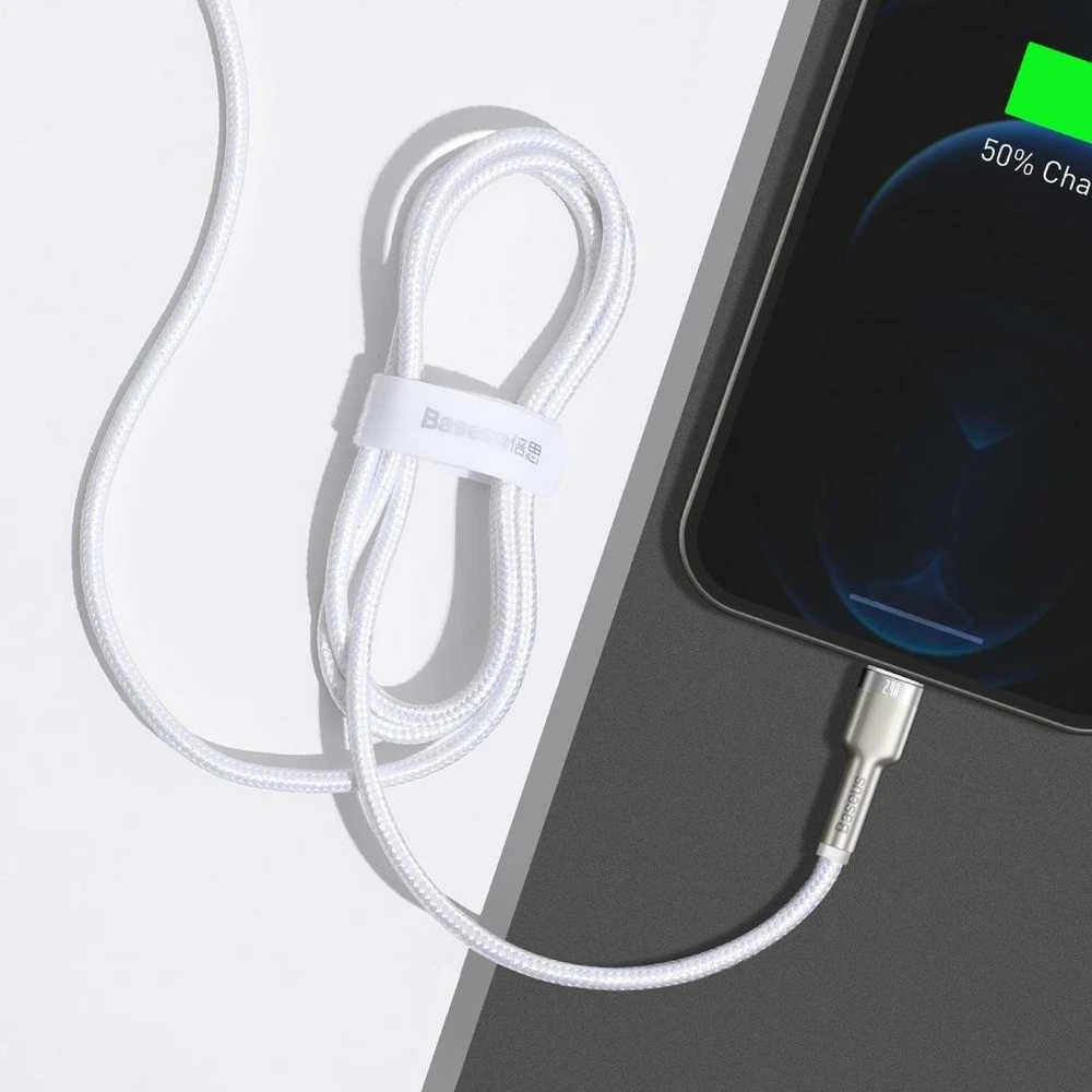 Baseus Cafule USB - Lightning laidas 2.4A 1m - Baltas