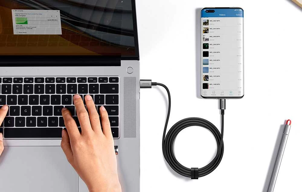 USB laidas per USB-C Baseus Superior 100W 1m (juodas)