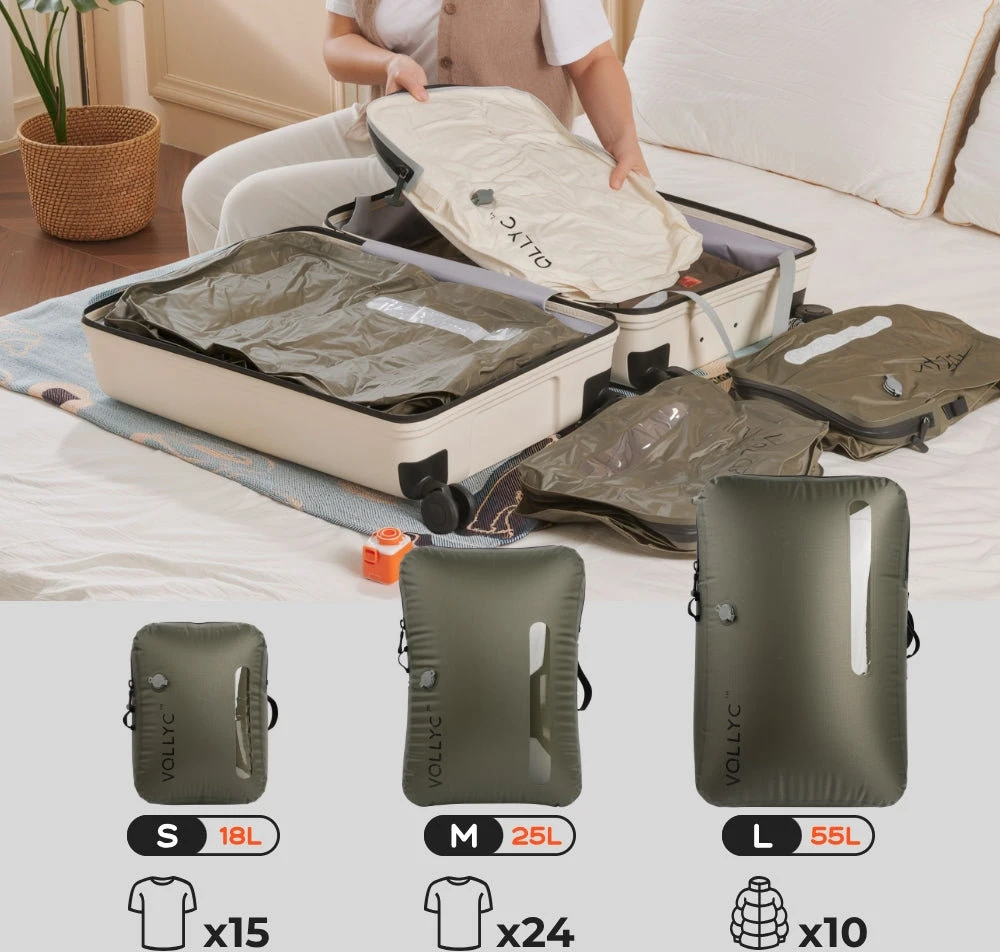 Vacuum Bags Flextail EzyPack laikymo krepšys S, žalias