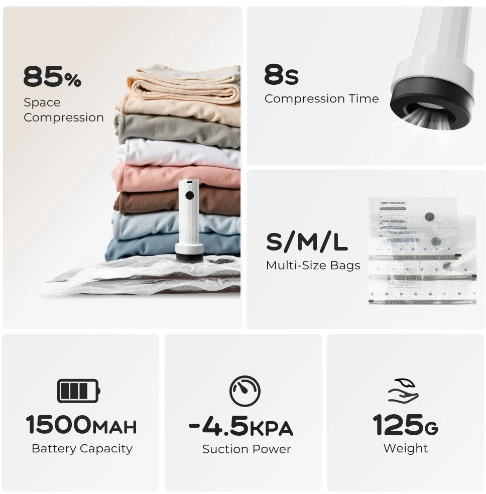 Vacuum Bags Flextail Nano krepšių rinkinys, 3 vnt.