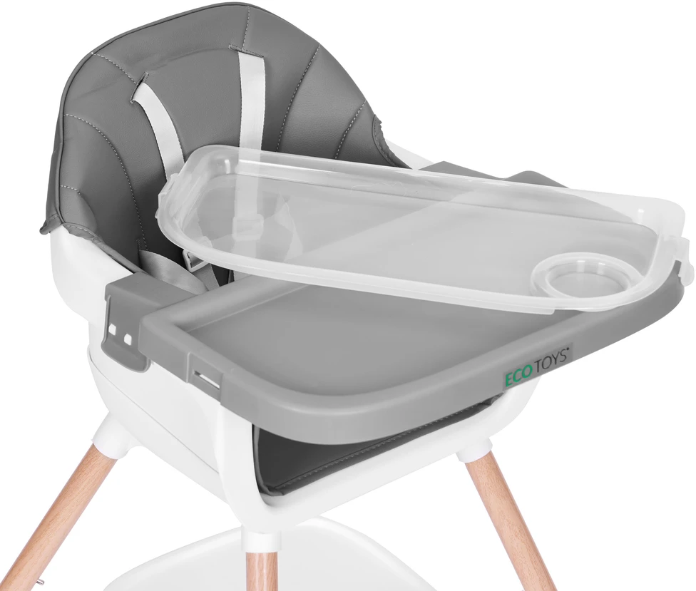 ECOTOYS 2 viename maitinimo kėdutė kūdikiams, pilka