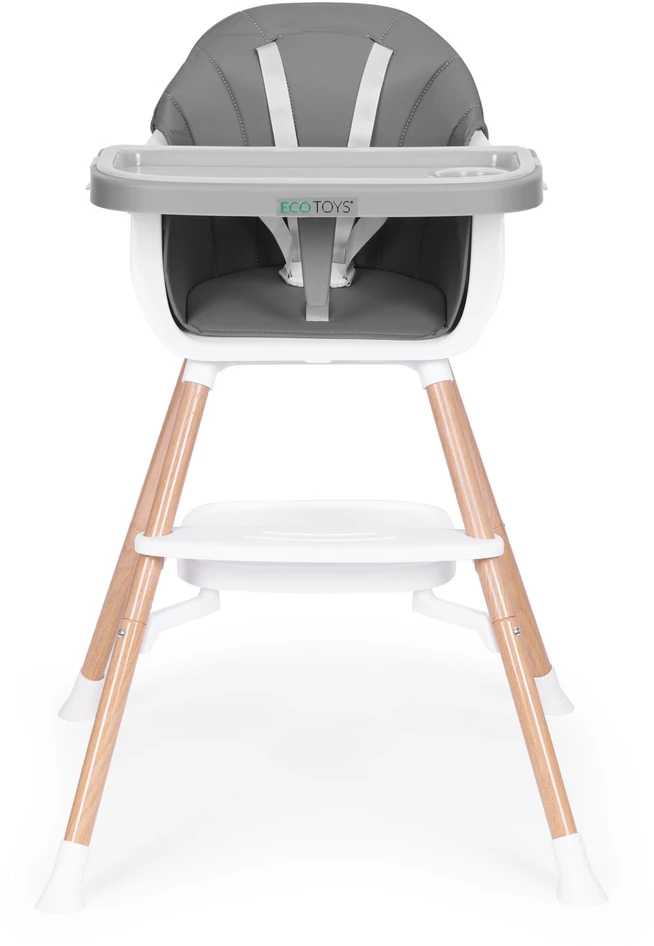 ECOTOYS 2 viename maitinimo kėdutė kūdikiams, pilka