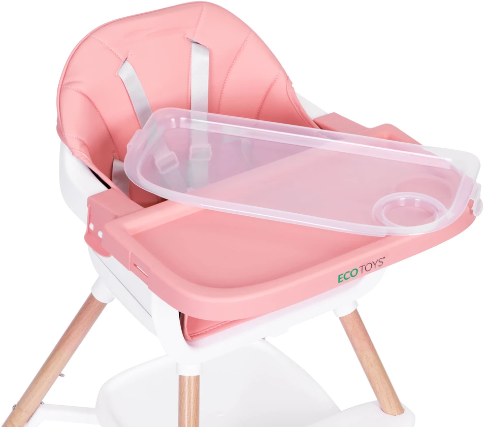 ECOTOYS 2 viename maitinimo kėdutė kūdikiams, rožinė