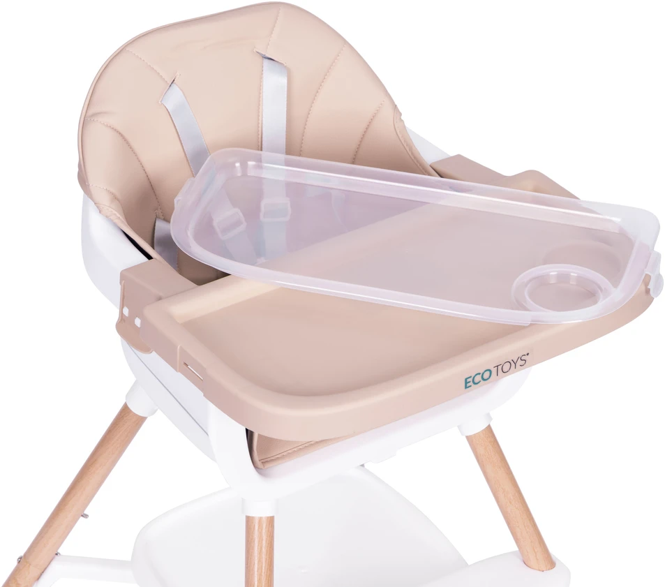 ECOTOYS 2 viename maitinimo kėdutė kūdikiams, smėlio spalvos
