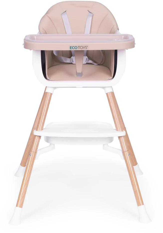 ECOTOYS 2 viename maitinimo kėdutė kūdikiams, smėlio spalvos
