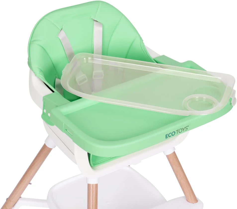ECOTOYS 2 viename maitinimo kėdutė kūdikiams, žalia
