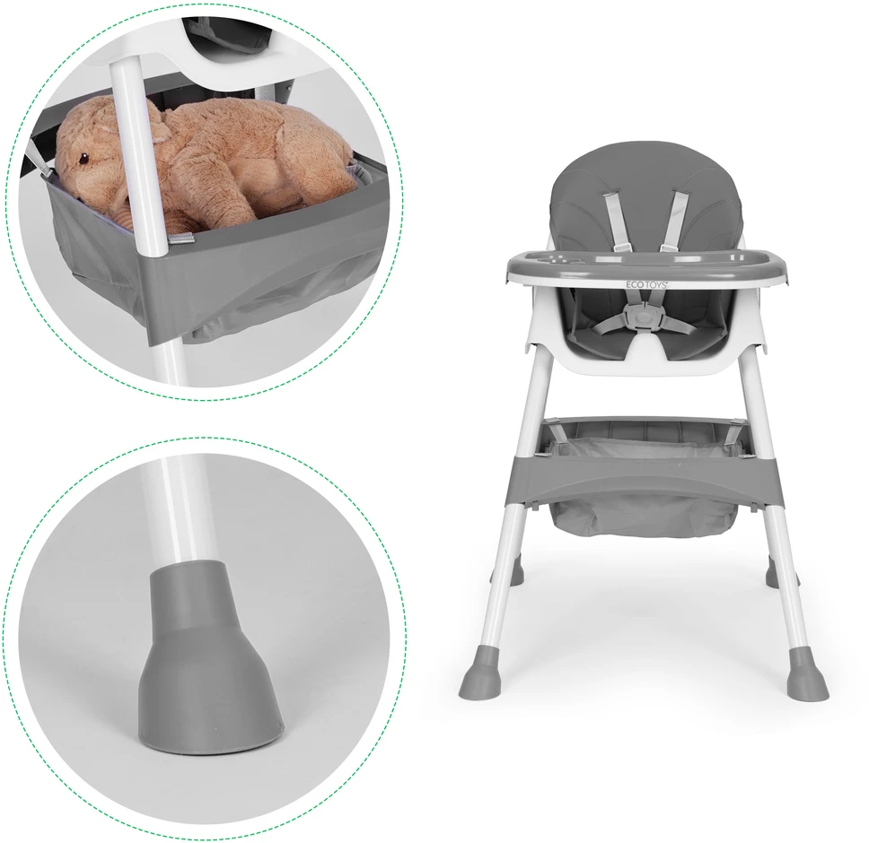 Maitinimo kėdutė, pilka, ECOTOYS