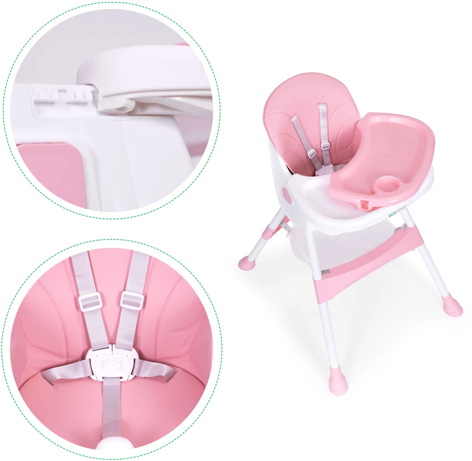 Maitinimo kėdutė, rožinė, ECOTOYS