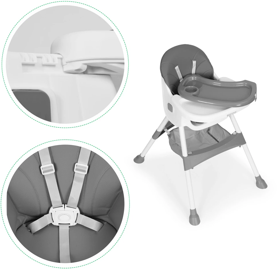 Maitinimo kėdutė, pilka, ECOTOYS