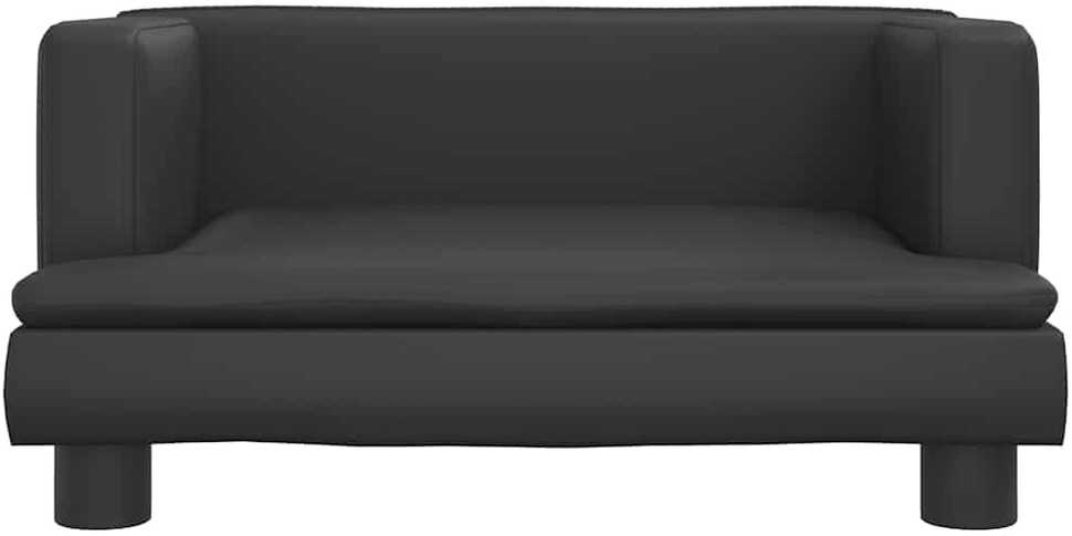 Vaikiška sofa, juodos spalvos, 60x40x30cm, dirbtinė oda