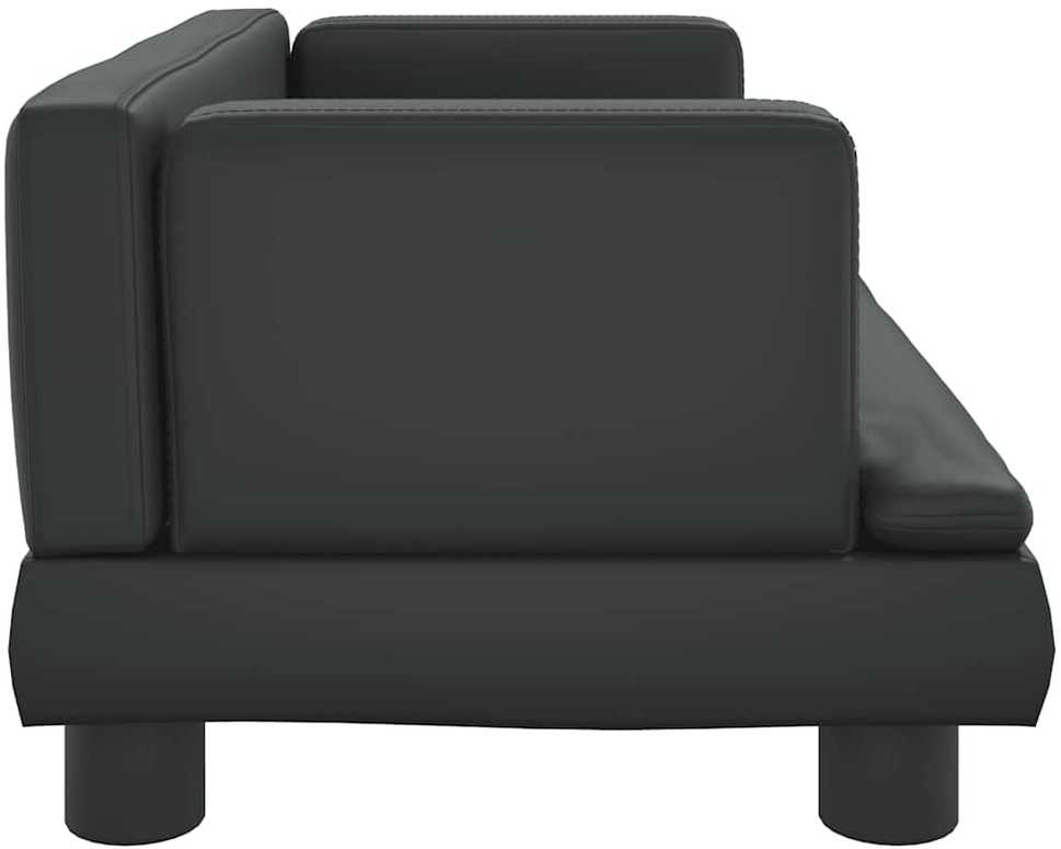 Vaikiška sofa, juodos spalvos, 60x40x30cm, dirbtinė oda