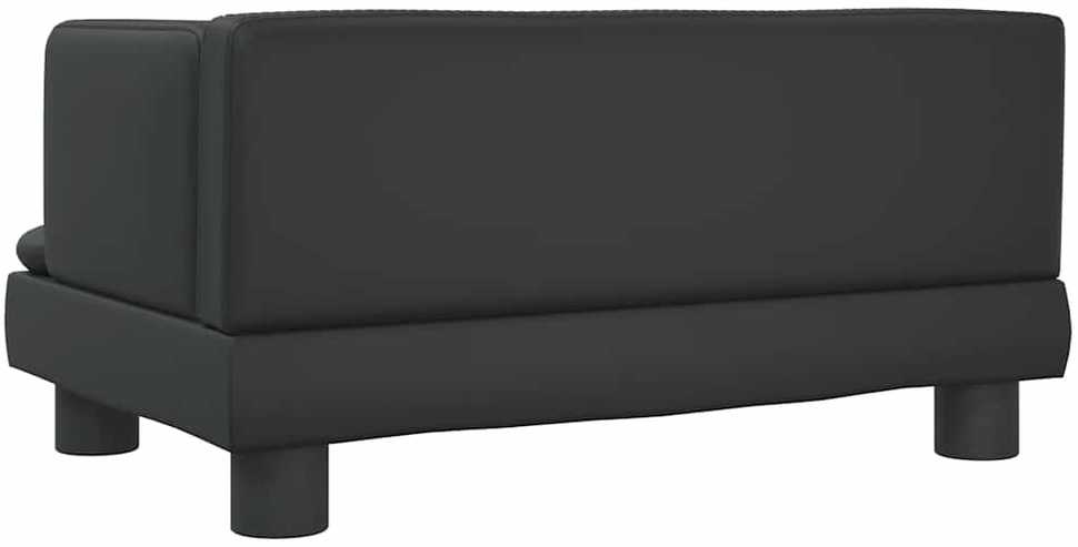 Vaikiška sofa, juodos spalvos, 60x40x30cm, dirbtinė oda