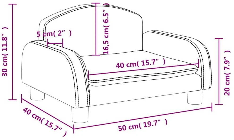 Vaikiška sofa, rudos spalvos, 50x40x30cm, audinys