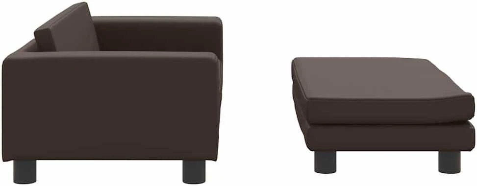 Vaikiška sofa su pakoja, ruda, 100x50x30cm, dirbtinė oda