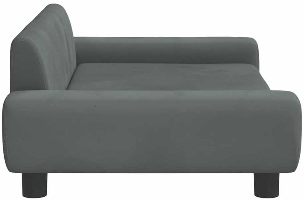 Vaikiška sofa, tamsiai pilkos spalvos, 100x54x33cm, aksomas