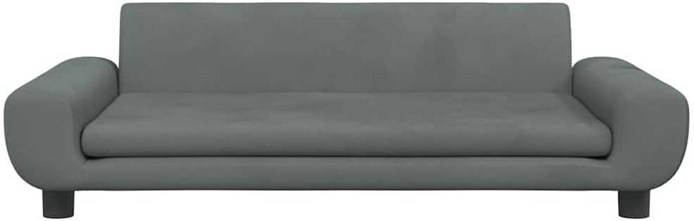 Vaikiška sofa, tamsiai pilkos spalvos, 100x54x33cm, aksomas