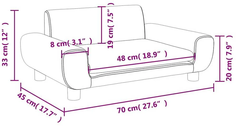 Vaikiška sofa, tamsiai pilkos spalvos, 70x45x33cm, aksomas