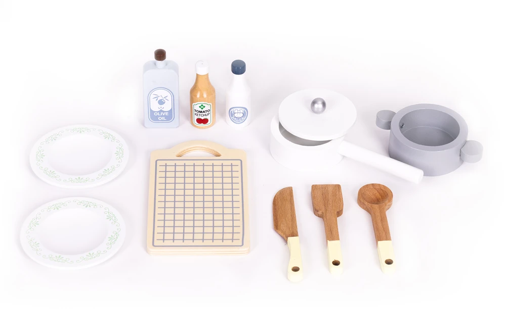 Vaikiška virtuvėlė ECOTOYS su orkaite, skalbimo mašina ir mikrobangų krosnele