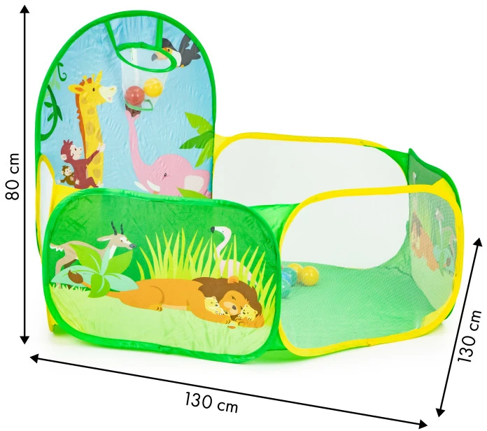 Sausas baseinas vaikams Iplay 130x130x80 cm su 50 kamuoliukų