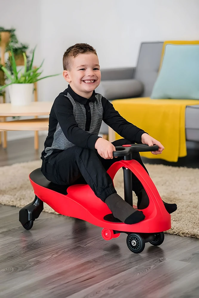 Vaikiškas gravitacinis automobilis su LED ratais, raudonas ECOTOYS