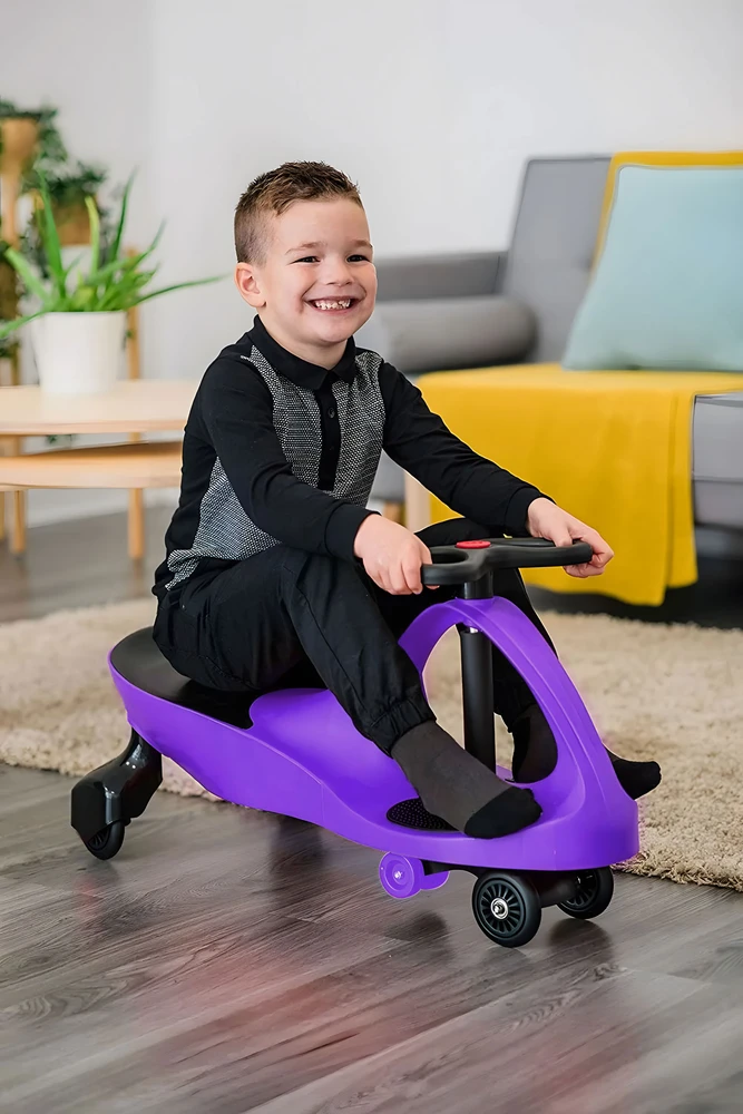 Gravitacinė mašinėlė vaikams su LED ratais, violetinė ECOTOYS