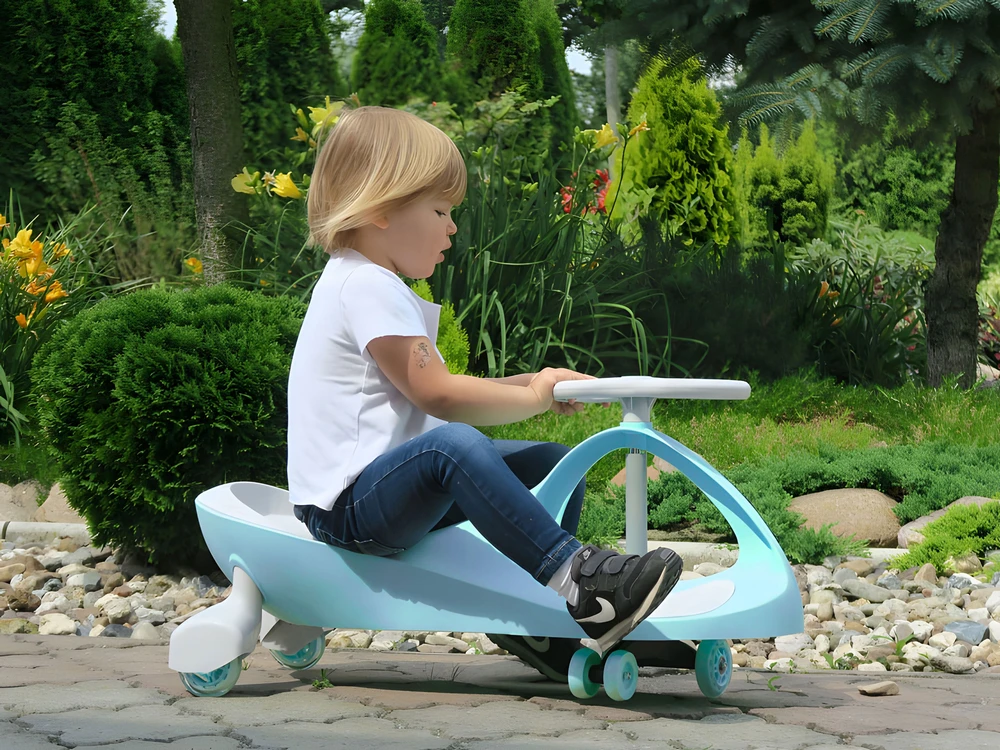 Vaikiškas mašinėlė su LED ratais rožinis ECOTOYS
