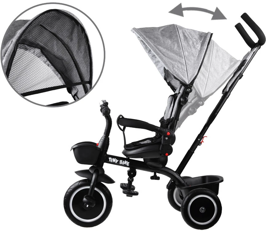 Jokomisiada Vaikiškas triratis dviratis „Tiny Bike 3in1“ su stogu ROTATABLE SP0650