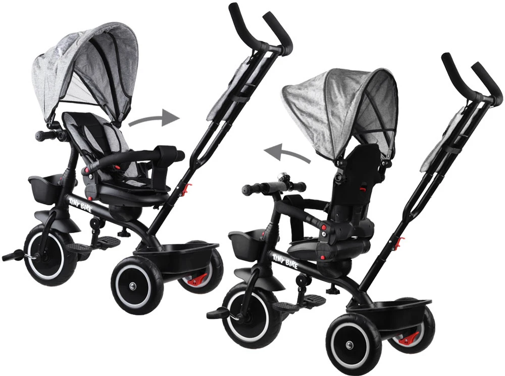 Jokomisiada Vaikiškas triratis dviratis „Tiny Bike 3in1“ su stogu ROTATABLE SP0650