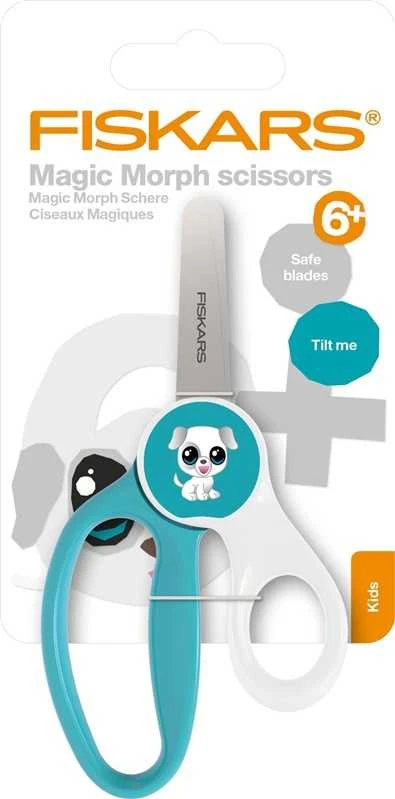 Fiskars Magic Morph vaikiškos žirklės su šuniuko piešiniu