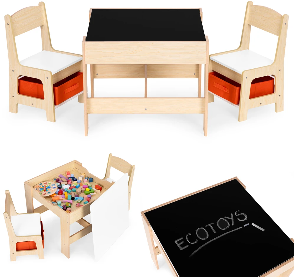 Vaikiškų baldų komplektas ECOTOYS su kreidine lenta