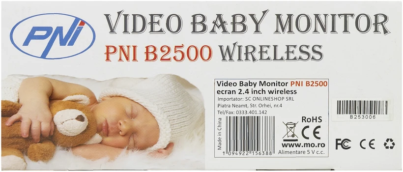Vaizdo kūdikių stebėjimo kamera PNI B2500 su 2,4 colio belaidžiu ekranu