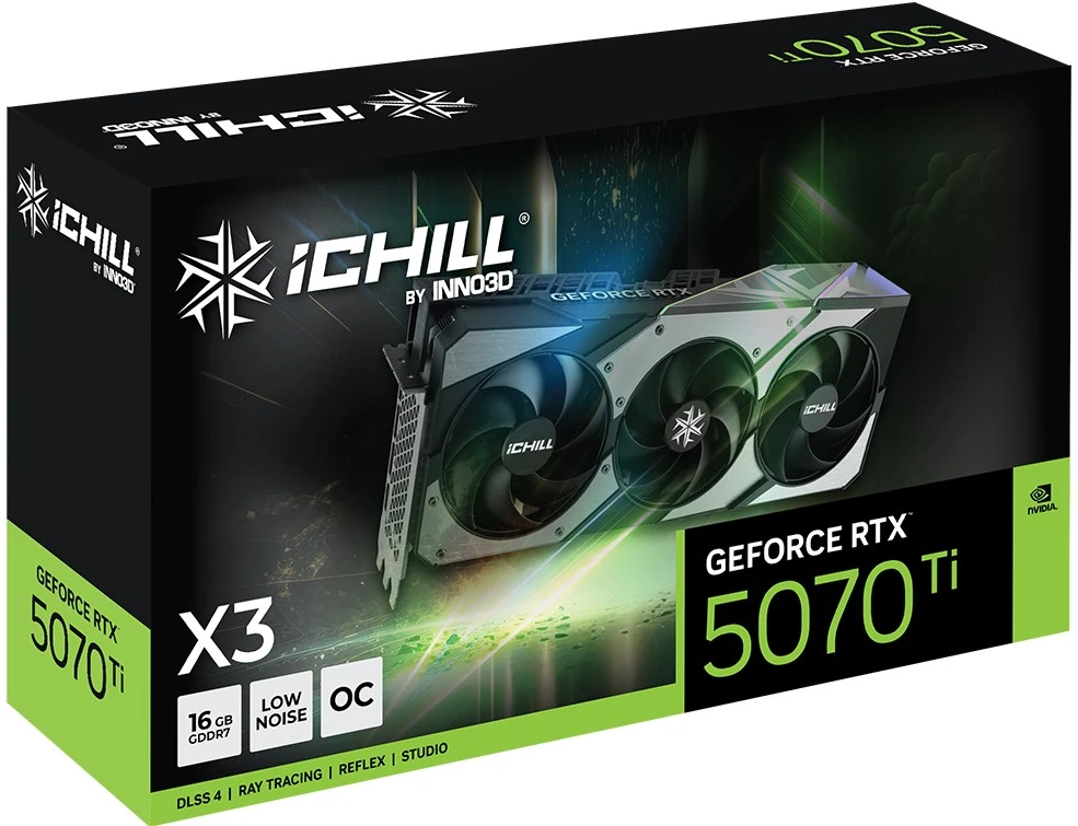 Vaizdo plokštė „Inno3D iChill GeForce RTX 5070 Ti X3“ NVIDIA 16 GB GDDR7