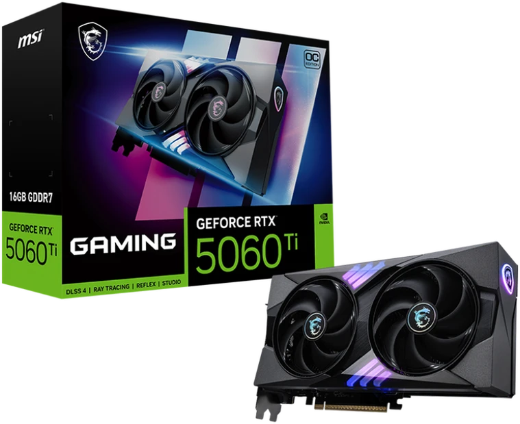 Vaizdo plokštė MSI GeForce RTX 5060 Ti 16GB žaidimų OC