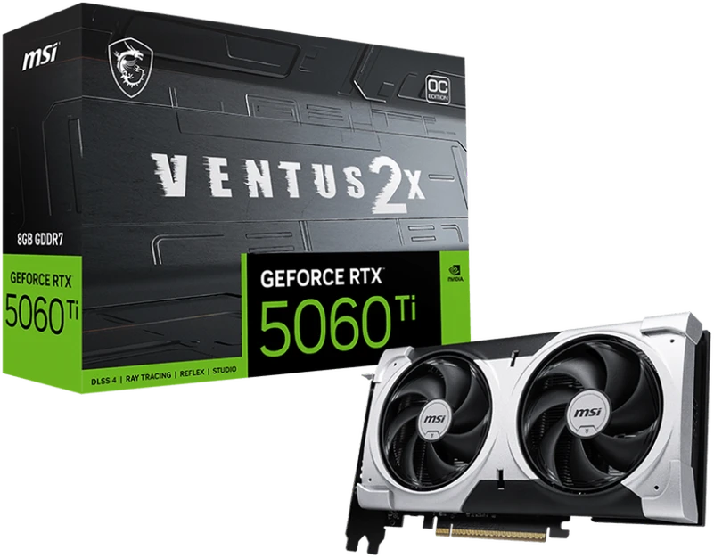 Vaizdo plokštė MSI GeForce RTX 5060 Ti 8 GB VENTUS 2X OC PLUS