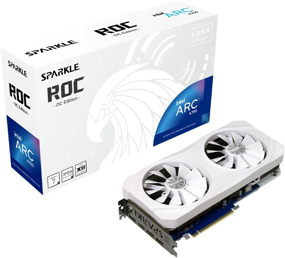 Sparkle Vaizdo Plokštė - Intel Arc A750 ROC Luna OC 8GB GDDR6 2050MHz 2200MHz