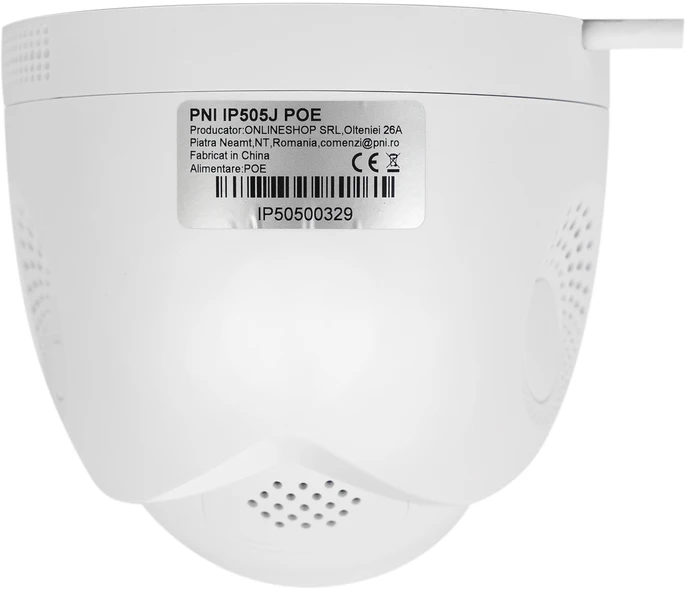 Vaizdo stebėjimo kamera PNI IP505J POE, 5MP, kupolinė, 2.8mm, skirta naudoti lauke, balta