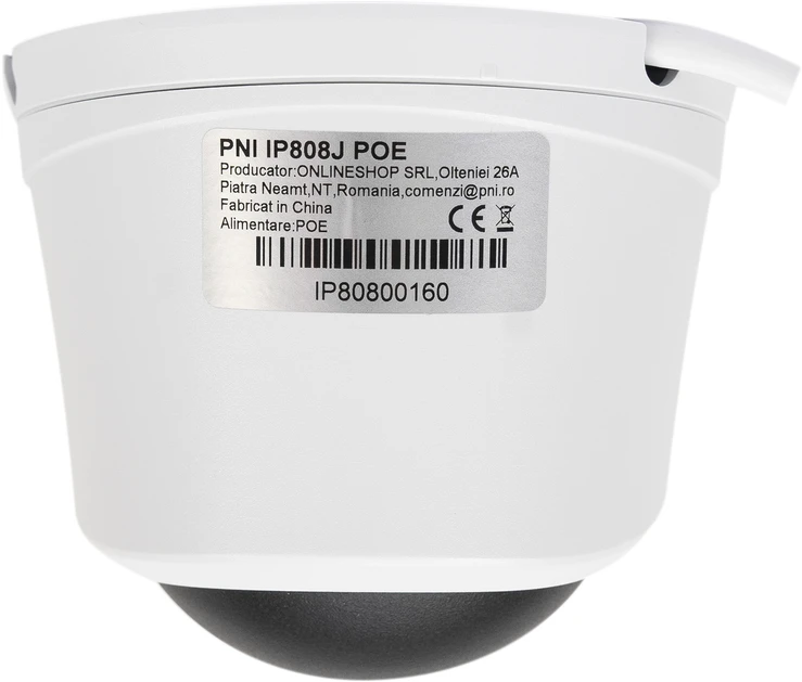Vaizdo stebėjimo kamera PNI IP808J, POE, 8MP, 2.8mm, skirta naudoti lauke, balta
