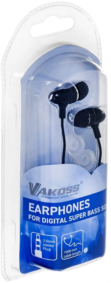Į ausis įkišamos ausinės Vakoss LT-437EX, Juodos