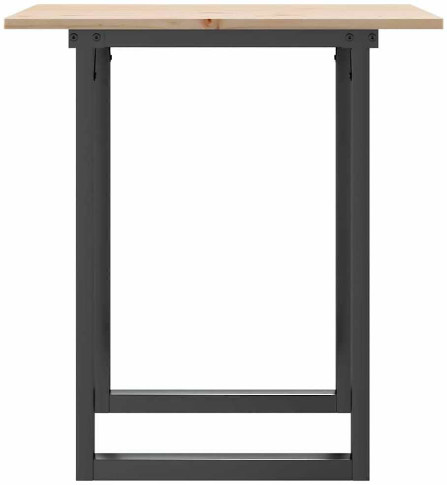Valgomojo stalas, 70x70x75cm, pušis ir plieno, O formos rėmas