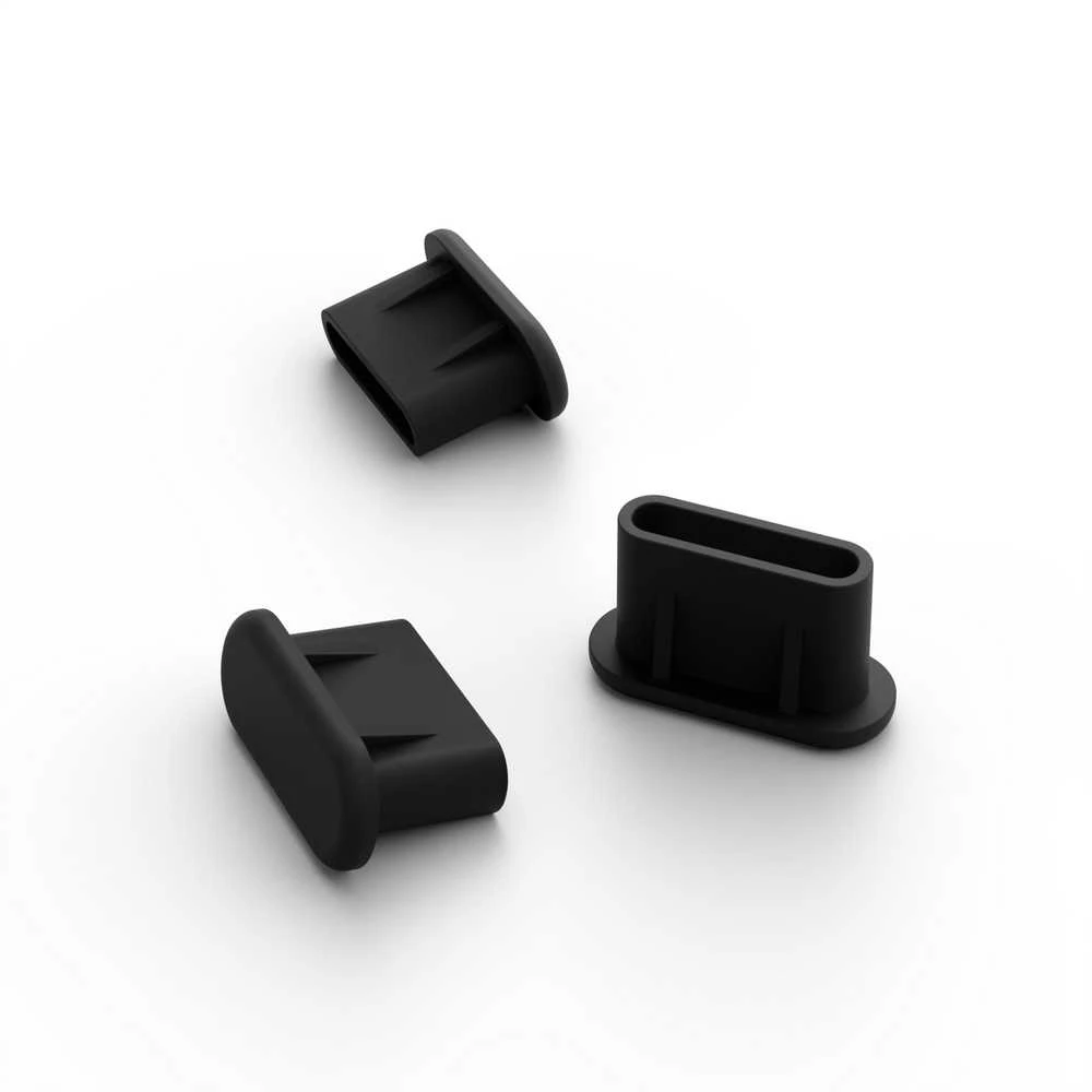Valiklis Mobile Origin USB-C prievado dulkių kamštis ir valymo šepetėlis CL1 Juodas/Skaidrus, tinka iPhone/Android
