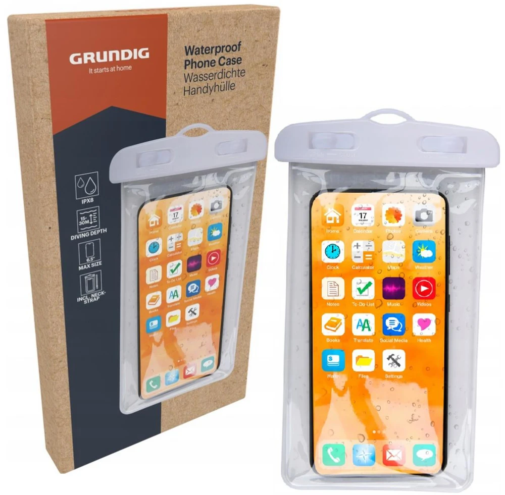 VANDENIUI ATSPARUS DĖKLAS TELEFONUI 11,7X21CM PVC Baltas GRUNDIG 1083216