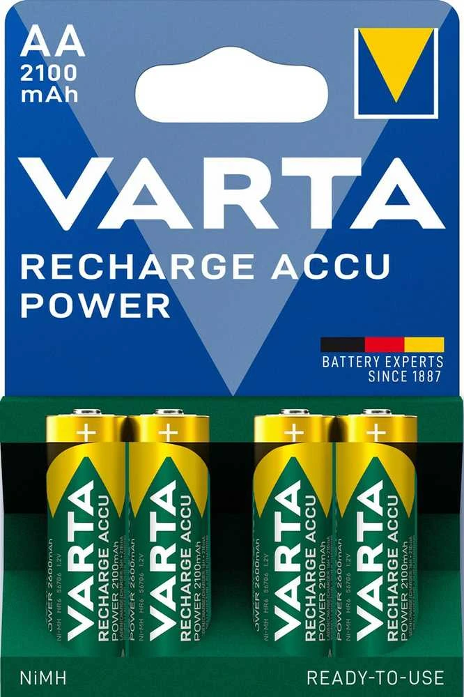VARTA HR6 AA Recharge Accu Power 2100 mAh 56706 Įkrovimo tikslumas 4 vnt Žalia, Geltona