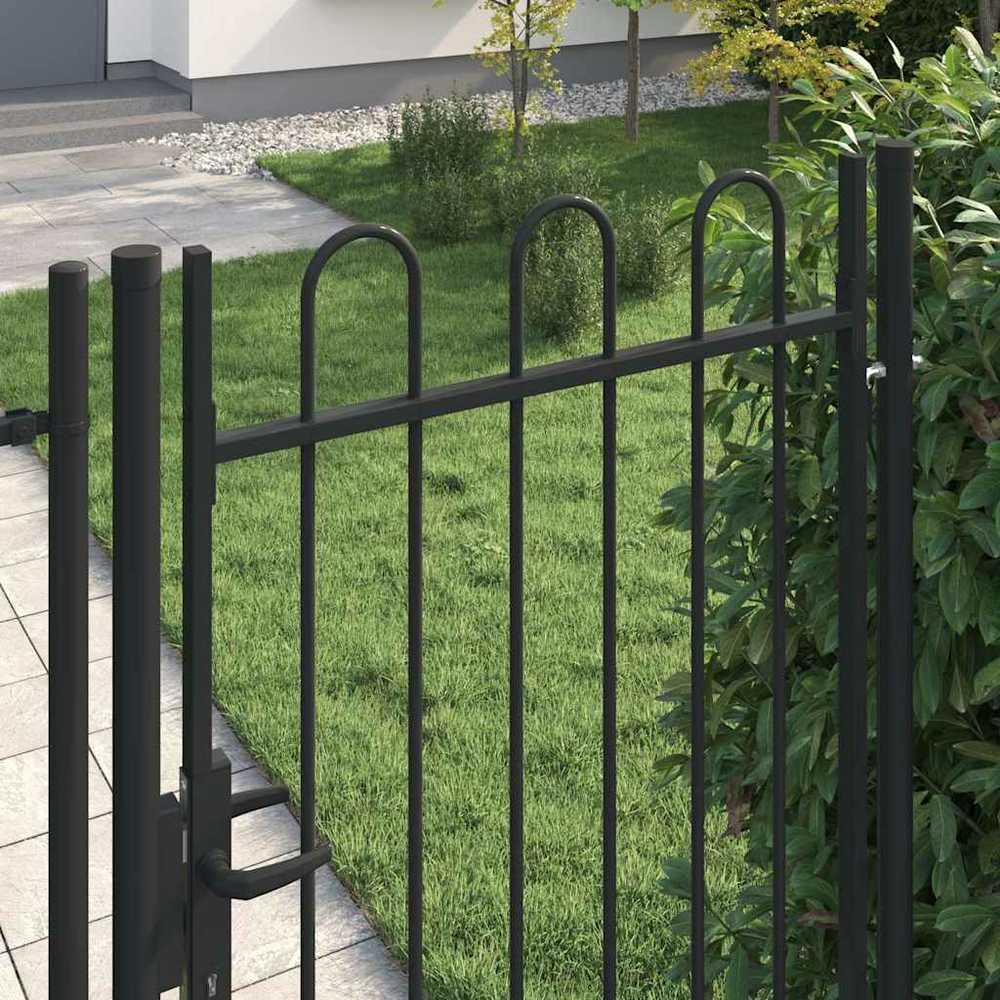 Varteliai su apvaliais viršugaliais, juodi, 1x1,75m, plienas