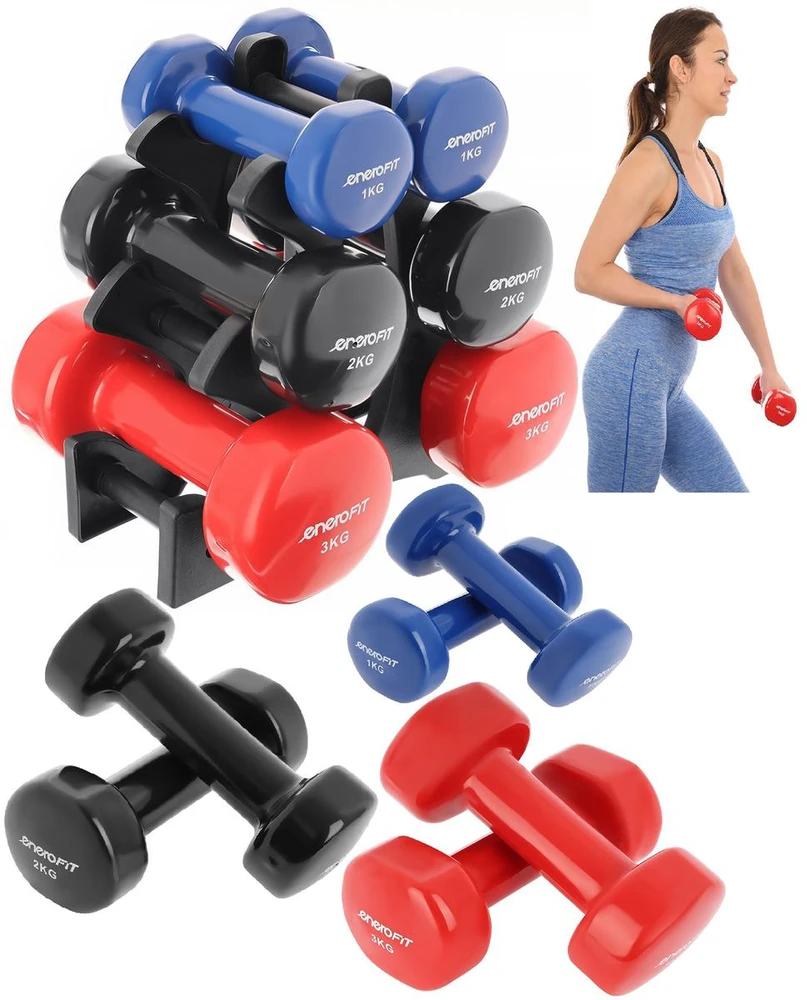 Enero Hanteliai su stovu 12kg