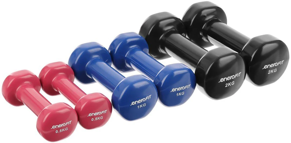 Komplektas Enero Fit 7kg hanteliai ir stovas