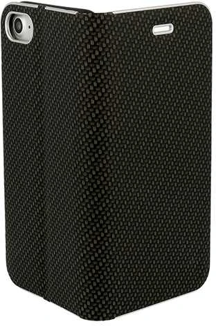 Vennus Book CARBON dėklas su rėmeliu skirtas Apple iPhone 12 Mini juodos spalvos