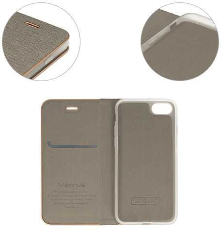 Vennus Book dėklas su rėmeliu skirtas Apple iPhone 14 Pro Max pilkos spalvos