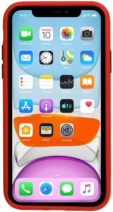 Vennus Color Button Bumper Apple iPhone 11 Pro dėklas telefonui raudonos spalvos